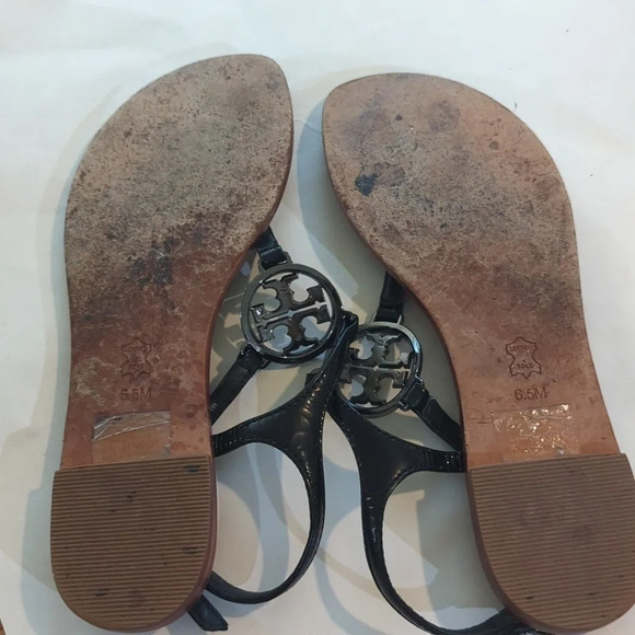 Tory Burch Miller rhinestone logo sandal summer flats - Picture 8 of 11